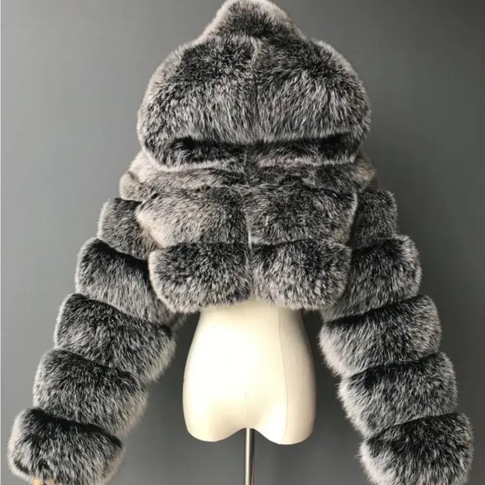 Grey Fur Jacket for Women
